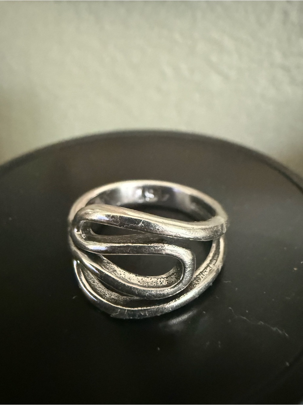 Sterling Silver Sculpted Wave Band Ring - Silver